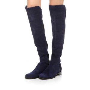 Stuart Weitzman 5050 Navy Suede Boot